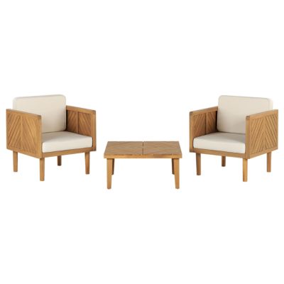 Ensemble bistrot avec coussins BARATTI Acacia Marron