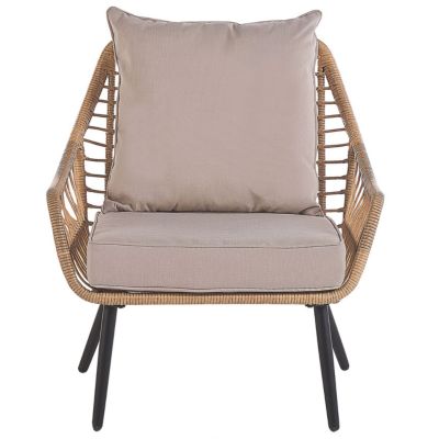 Ensemble bistrot avec coussins LAURETO Polyrotin Naturel