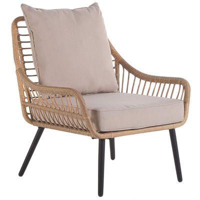 Ensemble bistrot avec coussins LAURETO Polyrotin Naturel