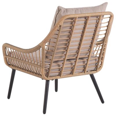 Ensemble bistrot avec coussins LAURETO Polyrotin Naturel