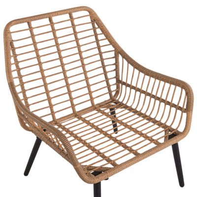 Ensemble bistrot avec coussins LAURETO Polyrotin Naturel