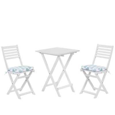 Ensemble bistrot avec coussins Pliant FIJI Acacia Bleu