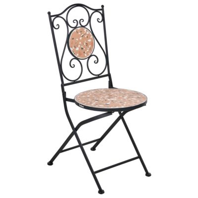 Ensemble bistrot Pliant ADRANO Métal Effet terrasse Noir