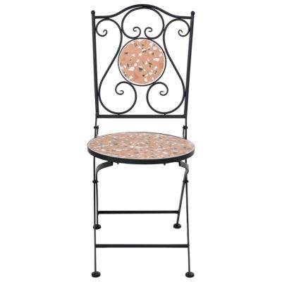 Ensemble bistrot Pliant ADRANO Métal Effet terrasse Noir