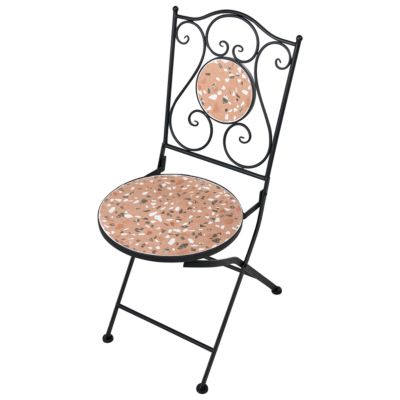 Ensemble bistrot Pliant ADRANO Métal Effet terrasse Noir