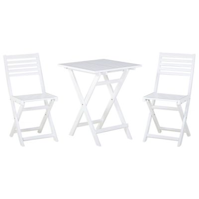Ensemble bistrot Pliant FIJI Acacia Blanc