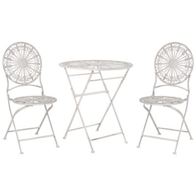 Ensemble bistrot Pliant SCAFA Métal Blanc