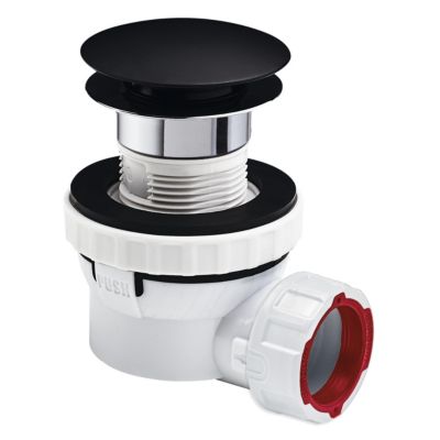 Ensemble bonde et siphon de lavabo noir Quick-Clac Wirquin Nano 6.7 Sortie Ø32 mm - complet