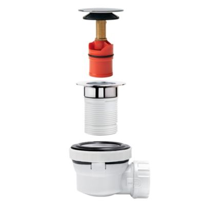 Ensemble bonde et siphon de lavabo Wirquin Nano 6.7 Sortie Ø32 mm - 1/4 de tour