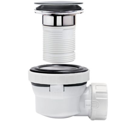 Ensemble bonde et siphon de lavabo Wirquin Nano 6.7 Sortie Ø32 mm - 1/4 de tour