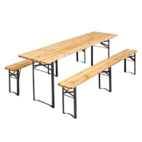 Ensemble brasseur table et bancs pliants 218 cm Oviala