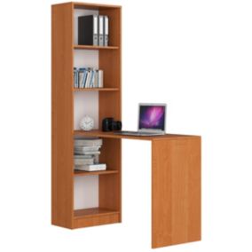 Ensemble bureau avec bibliothèque AKORD SMART Aulne 125 cm façade Aulne 5 étagères 125x50x180 cm