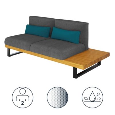 Ensemble canapé 2 personnes et fauteuil d'angle MOALA acacia GOODHOME