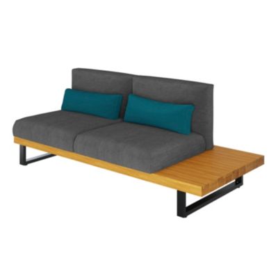 Ensemble canapé 2 personnes et fauteuil d'angle MOALA acacia GOODHOME