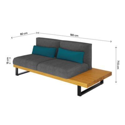 Ensemble canapé 2 personnes et fauteuil d'angle MOALA acacia GOODHOME