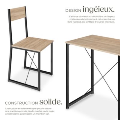 Ensemble chaises de salle à manger en bois et acier Bois clair industriel, Chêne Sonoma