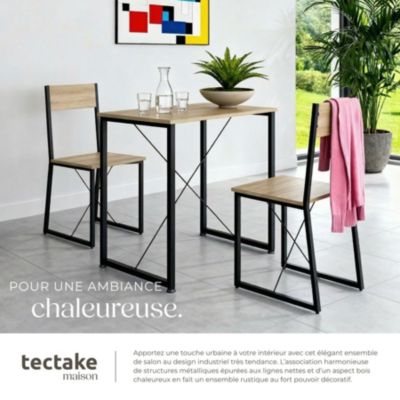 Ensemble chaises de salle à manger en bois et acier Bois clair industriel, Chêne Sonoma