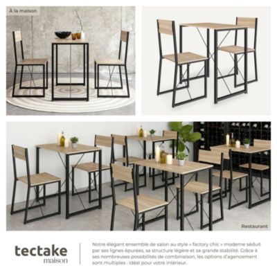 Ensemble chaises de salle à manger en bois et acier Bois clair industriel, Chêne Sonoma