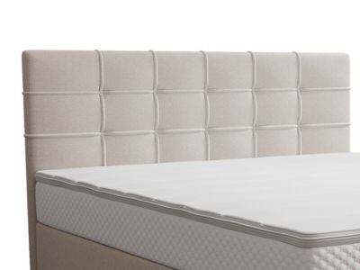 Boxspring Coffre KEROS 160x200 Cm Avec LEDs - Tête De Lit, Sommier, Matelas Et Surmatelas - Simili Blanc - Rangement 595L - Garantie 5 Ans