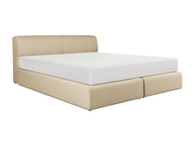 Ensemble complet boxspring tête de lit + sommier avec leds + matelas - 160 x 200 cm - Tissu - Beige - OTARU de YSMÉE