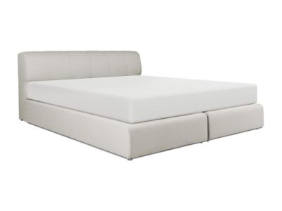 Ensemble complet boxspring tête de lit + sommier avec leds + matelas - 160 x 200 cm - Tissu - Gris - OTARU de YSMÉE