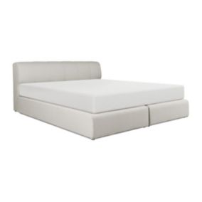 Ensemble complet boxspring tête de lit + sommier avec leds + matelas - 160 x 200 cm - Tissu - Gris - OTARU de YSMÉE