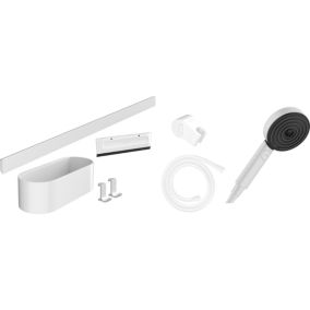 Ensemble d'accessoires de douche sans thermostatique HANSGROHE WallStoris blanc mat