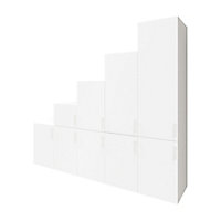 Ensemble d’armoires portes battantes sous pente et/ou comble blanches GoodHome Atomia H. 225 x L. 250 x P. 60 cm