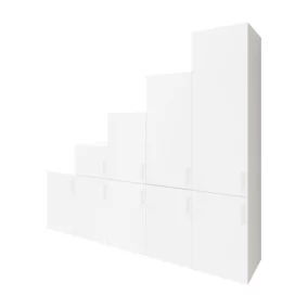 Ensemble d’armoires portes battantes sous pente et/ou comble blanches GoodHome Atomia H. 225 x L. 250 x P. 60 cm