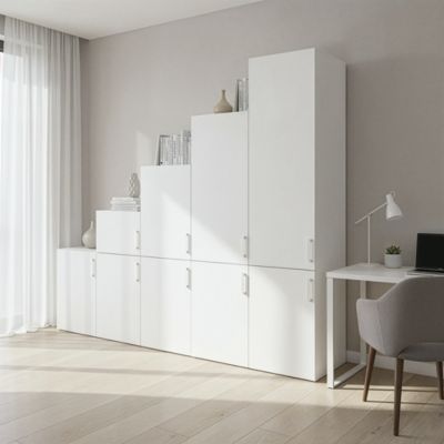 Ensemble d’armoires portes battantes sous pente et/ou comble blanches GoodHome Atomia H. 225 x L. 250 x P. 60 cm