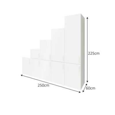 Ensemble d’armoires portes battantes sous pente et/ou comble blanches GoodHome Atomia H. 225 x L. 250 x P. 60 cm