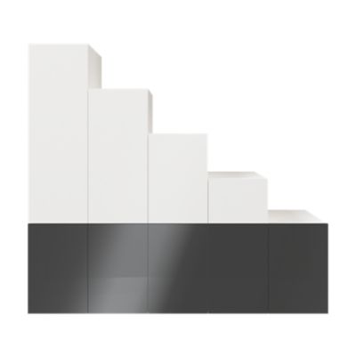 Ensemble d’armoires sous pente et/ou comble blanches et anthracite