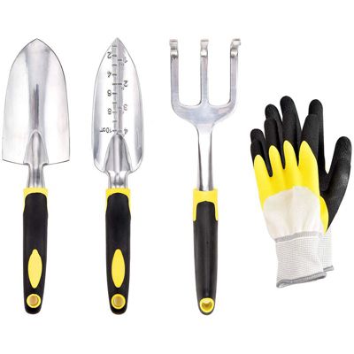 Ensemble d'outils de jardin, outils de jardin avec têtes en aluminium robustes et poignées ergonomiques