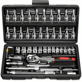 Ensemble D'outils Ménagers 46 Pièces - Outils De Base Portables - Pour Maison, Clôtures & Ménage