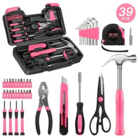 Ensemble D'outils Rose 39 Pièces - Bricolage De Haute Qualité - Avec Boîte à Outils Polyvalente
