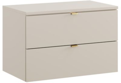 Ensemble DALIA CACHEMIRE meuble sous vasque avec plan 80 cm et 2 x colonne 30/80 cm à suspendre