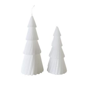 Ensemble de 2 Bougies de Noël Blanches en Cire de Soja Idée Cadeau