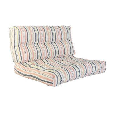 Ensemble de 2 coussins de sol en coton rayé 120x80x16