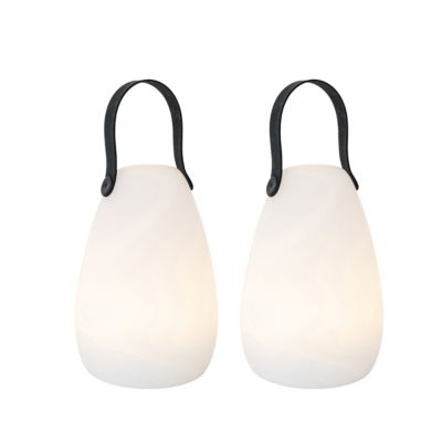 Ensemble de 2 lampes de table blanches RGBW rechargeables IP54 - Pion