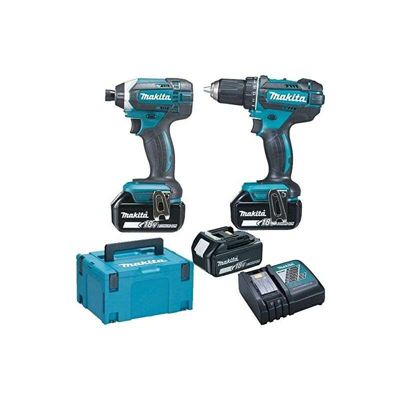 Ensemble de 2 machines 18V 3Ah Li-Ion (Perceuse visseuse DDF482 + Visseuse à chocs DTD152) + 3 batteries DLX2127J1 MAKITA