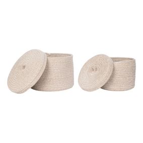 Ensemble de 2 Paniers en Coton Beige - Paniers Sebal