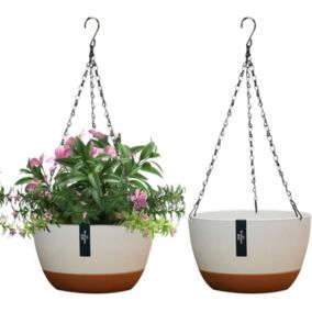 Ensemble de 2 Pots de Fleurs Suspendus avec Arrosage Automatique - Conçus pour l'Extérieur
