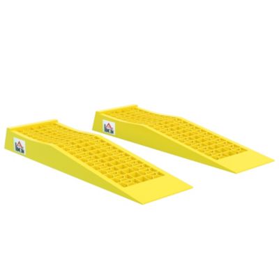 Ensemble de 2 rampes de levage voiture caravane camping-car véhicule utilitaire 30T max. jaune
