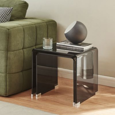 Ensemble de 2 tables gigognes Kariengem gris foncé en.casa