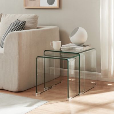 Ensemble de 2 tables gigognes Kariengem transparent en.casa