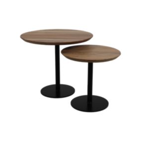 Ensemble de 2 tables rondes Zurich - Acacia-fer 60/50+45/42