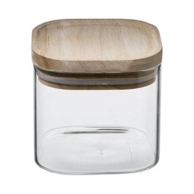 Ensemble de 3 bocaux en verre avec couvercle hermétique effet bois ,5Five