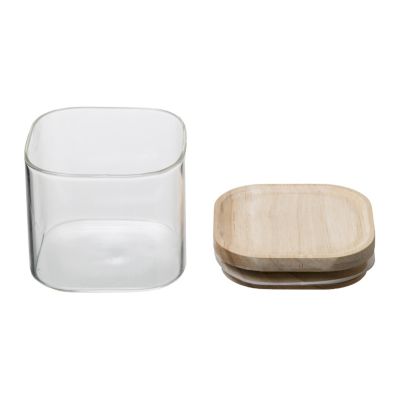 Ensemble de 3 bocaux en verre avec couvercle hermétique effet bois ,5Five