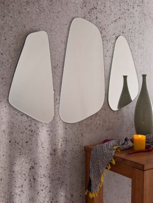 Ensemble de 3 miroirs ovale Bisao Pierre Pradel l.30 x H.56cm