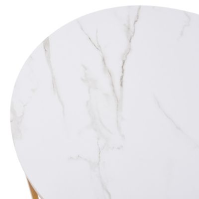 Ensemble de 3 tables basses Christchurch effet marbre blanc or en.casa